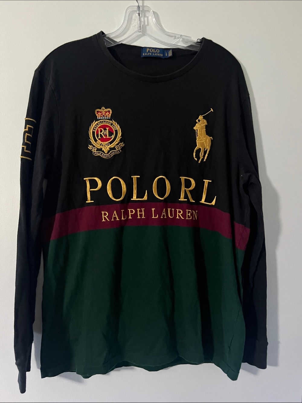 Vintage Polo Ralph Lauren Long Sleeve Rugby Shirt Size Large